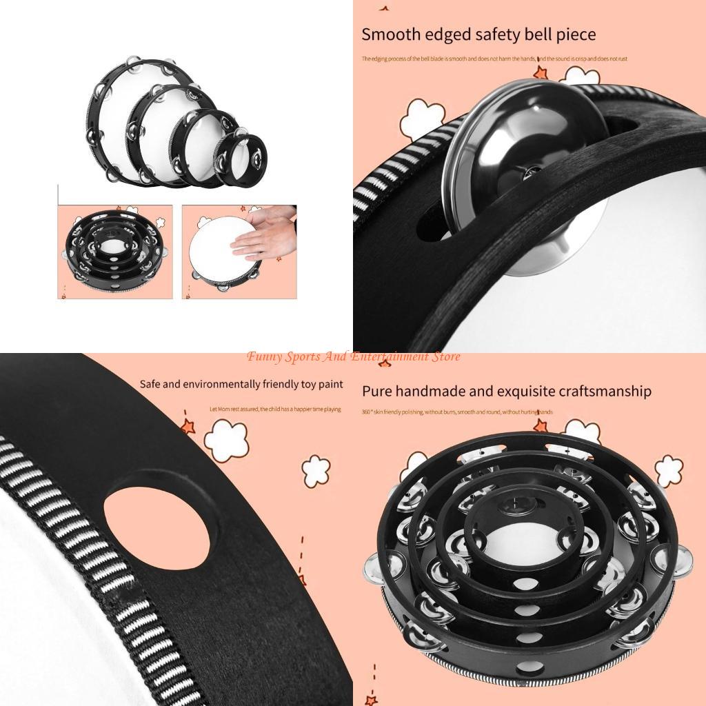 Musical Instrument Game - C4DE 4pcs Double Row Bells Tambourine