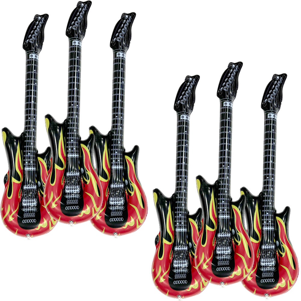 Musical Instrument Game - 6-Piece Inflatable Flame Guitar Inflatable Musical