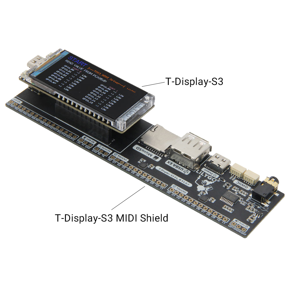 T-Display-S3 MIDI Shield Devel - Musical Instrument Digital Interface review and price