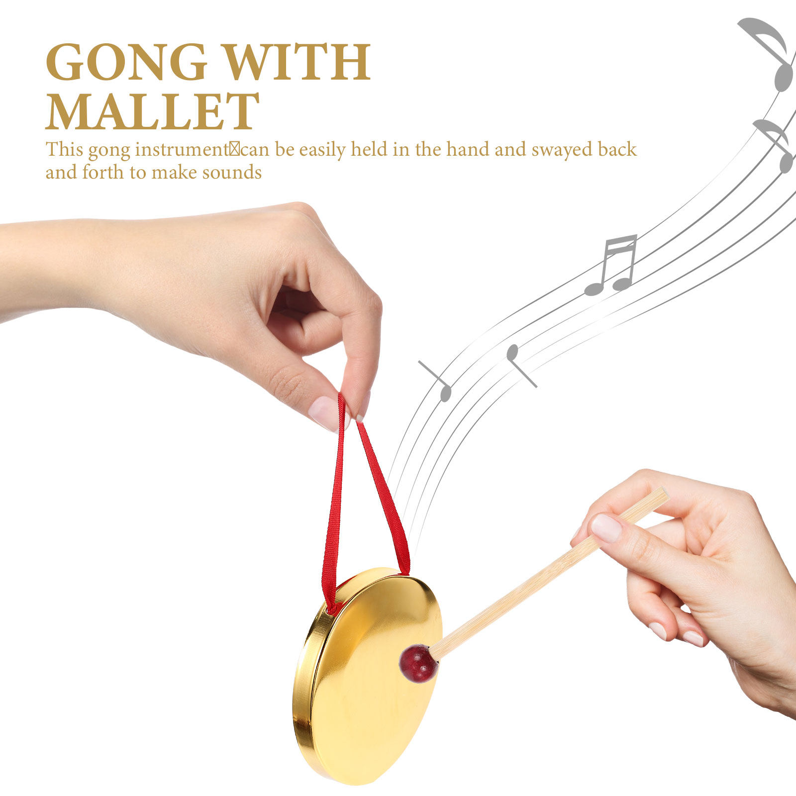 1Set Hand Held Gong Small Meta - Musical Instrument Gong review and price