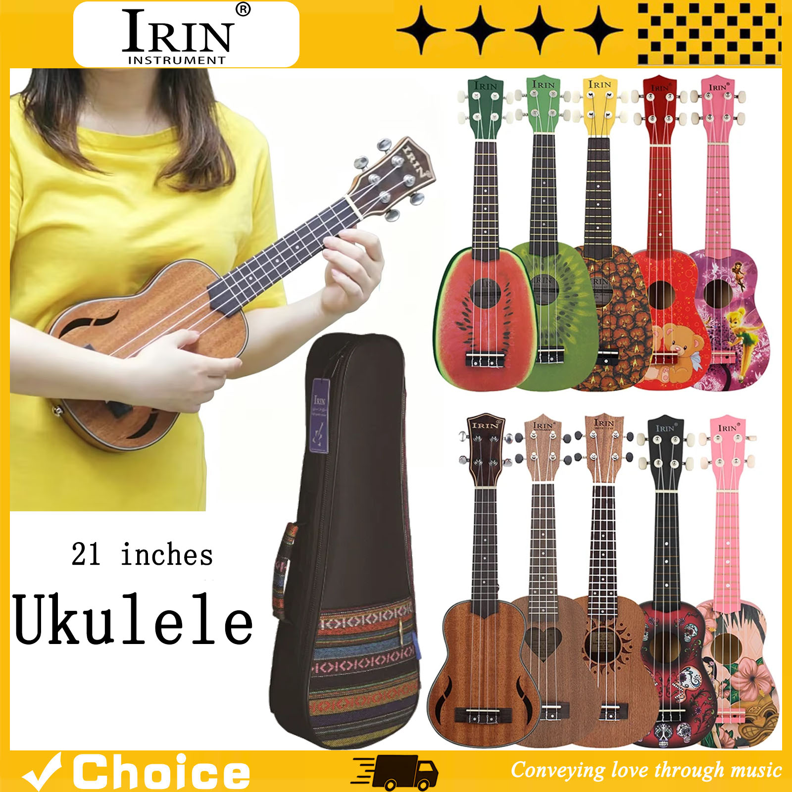 21 Inch Ukulele Hawaiian Guita - Musical Instrument Qin review and price