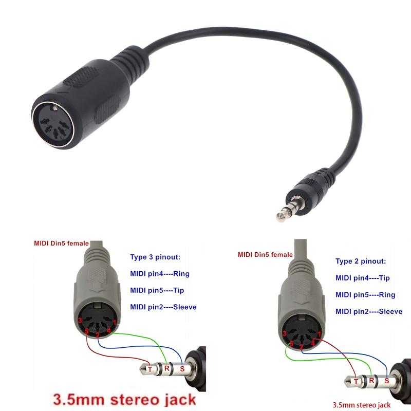 Hot Sale MIDI Din 5 To 3.5mm T - Musical Instrument Videos review and price