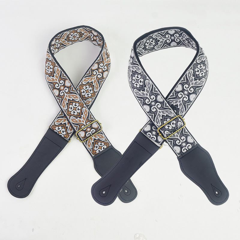 Guitar Strap Embroidered Print - Musical Instrument Dulcimer review and price