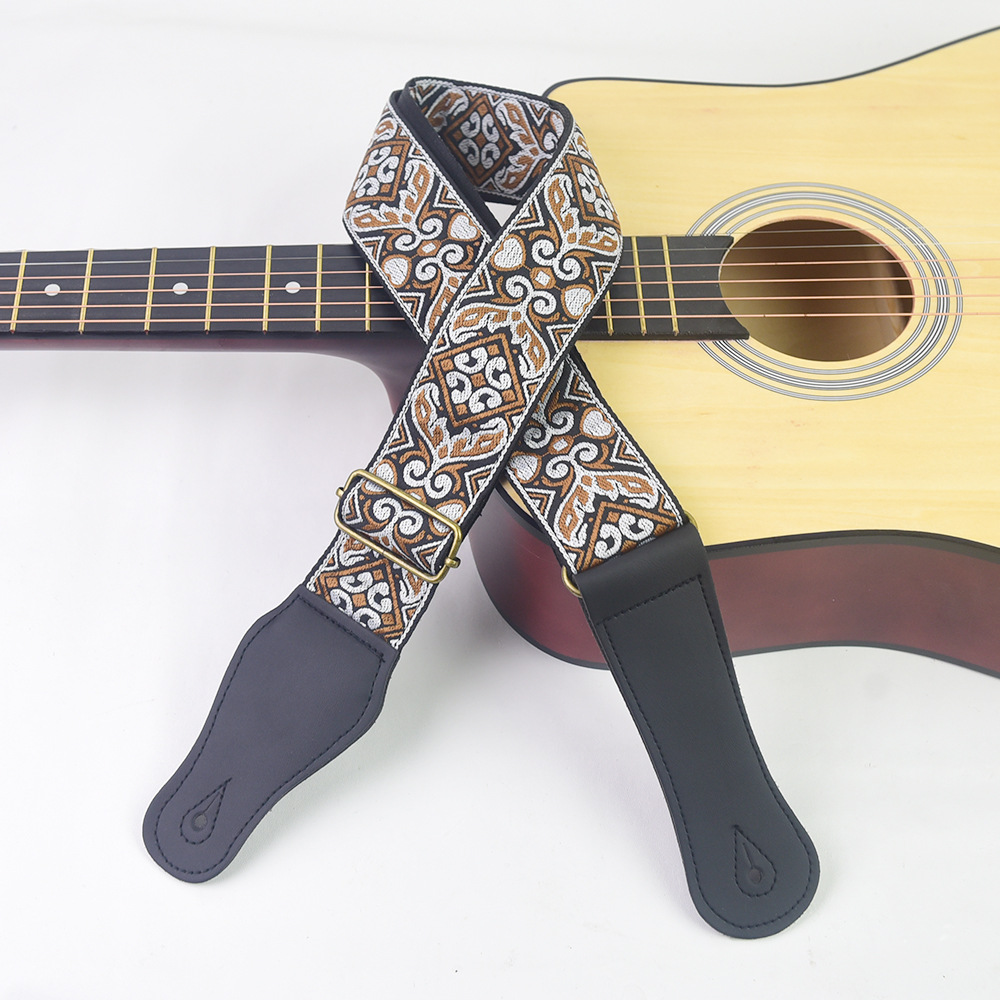 Guitar Strap Embroidered Print - Musical Instrument Dulcimer review and price