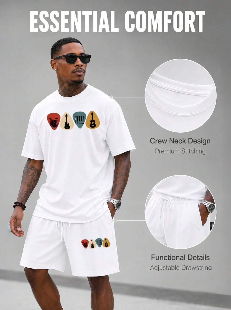 Men S 2 Piece Oversized T-Shir - Musical Instrument Music review and price