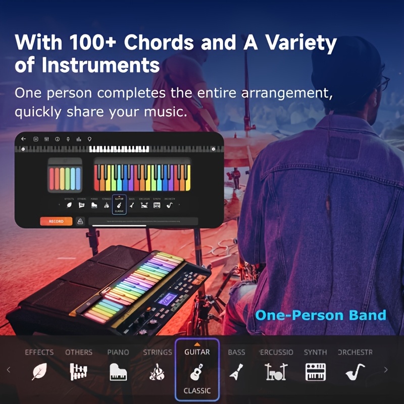 Stylish LED-Backlit PopuPiano  - Musical Instrument Qin review and price